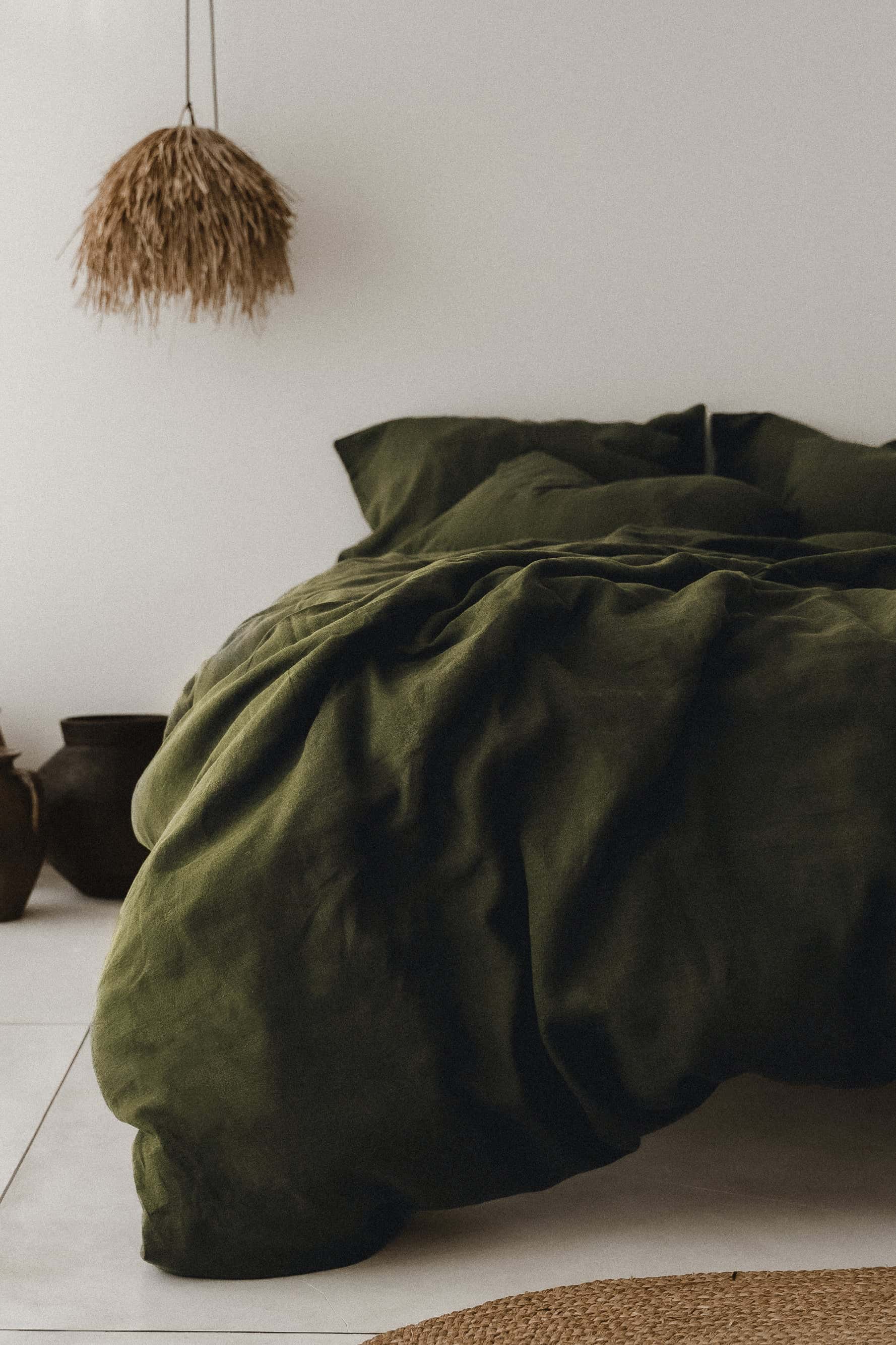 Housse de couette olive foncé