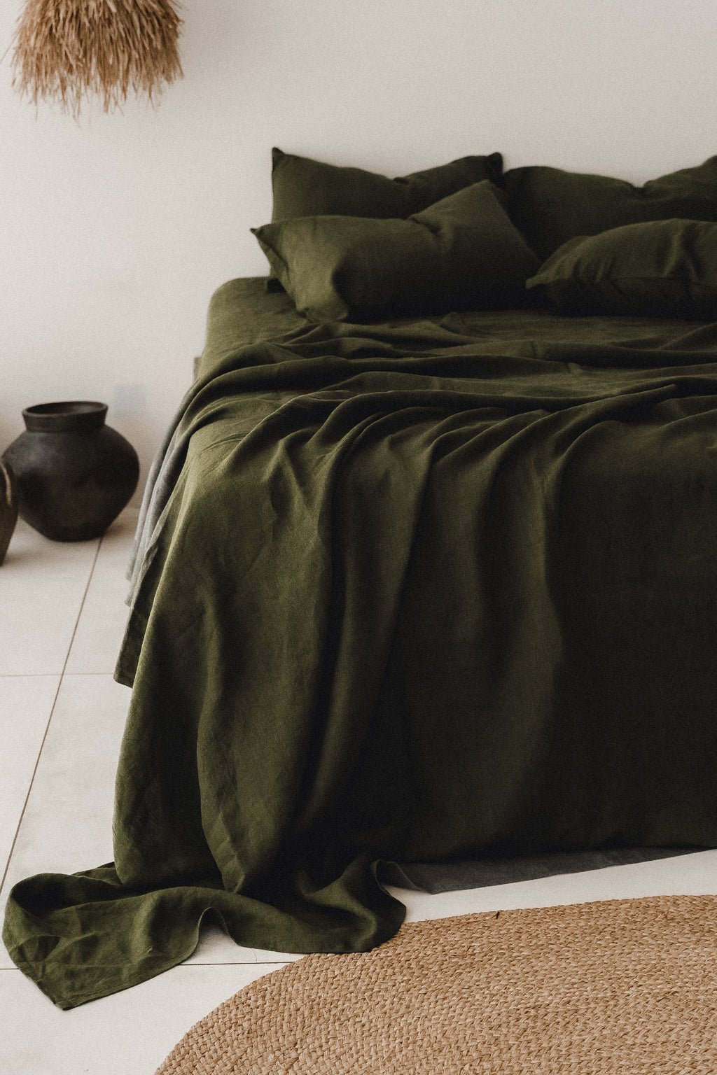 Drap-housse olive foncé