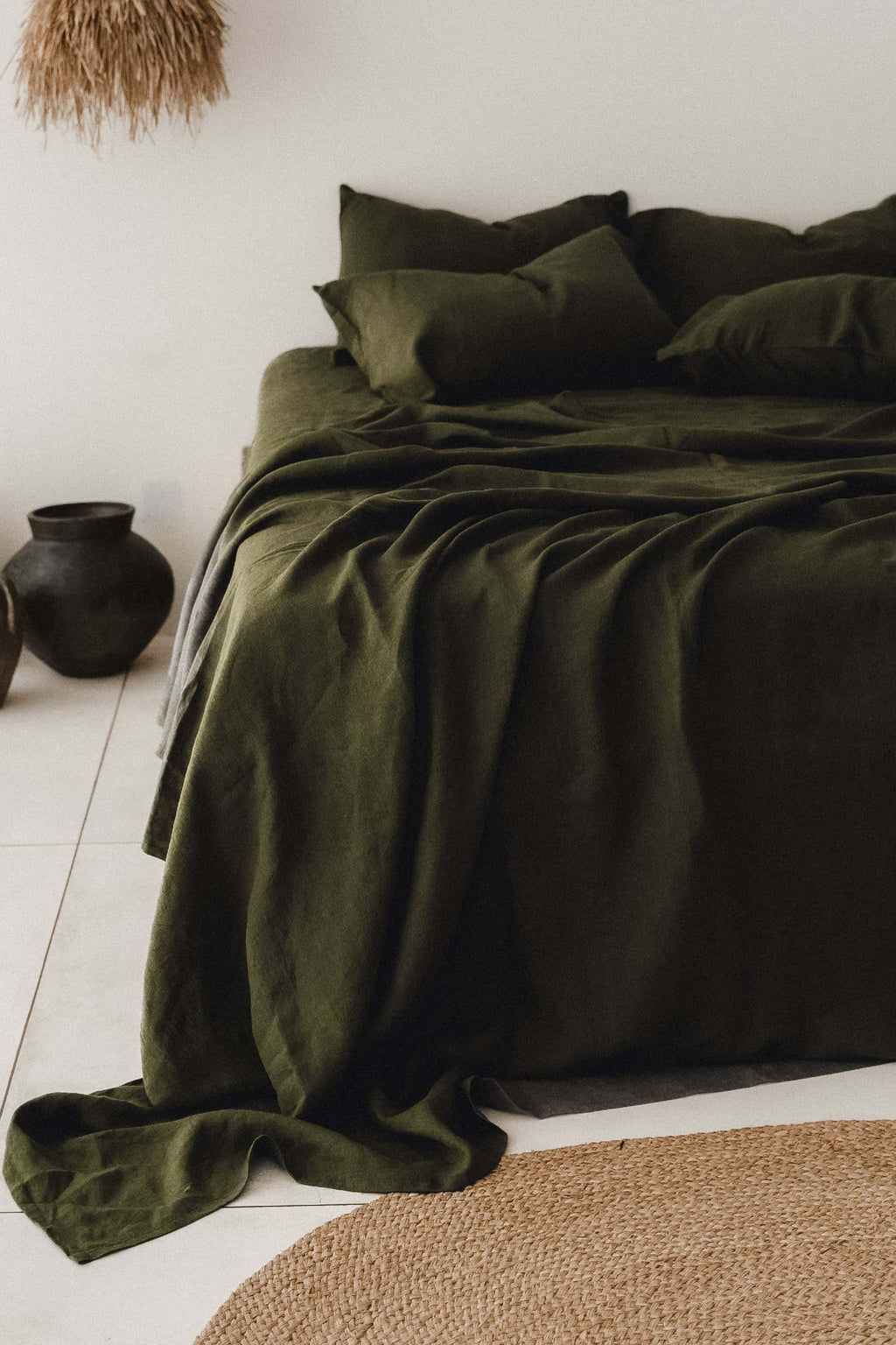 Taie d'oreiller olive foncé
