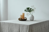 Undyed linen tablecloth