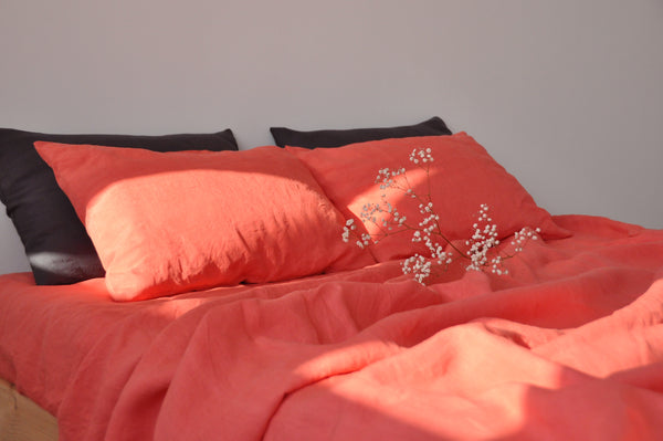 Coral fitted sheet