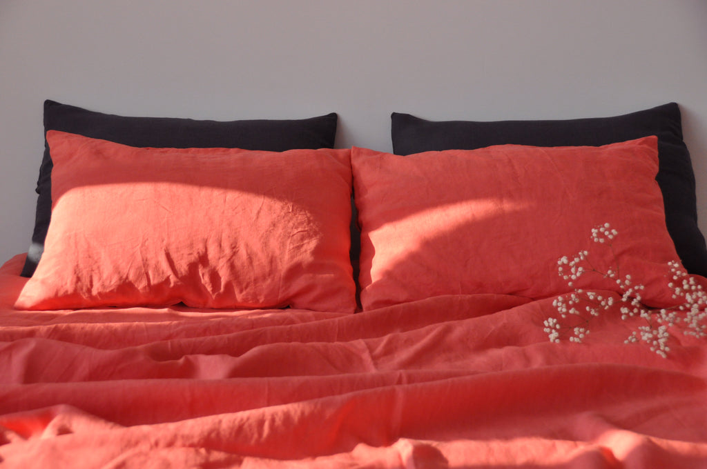 Coral fitted sheet