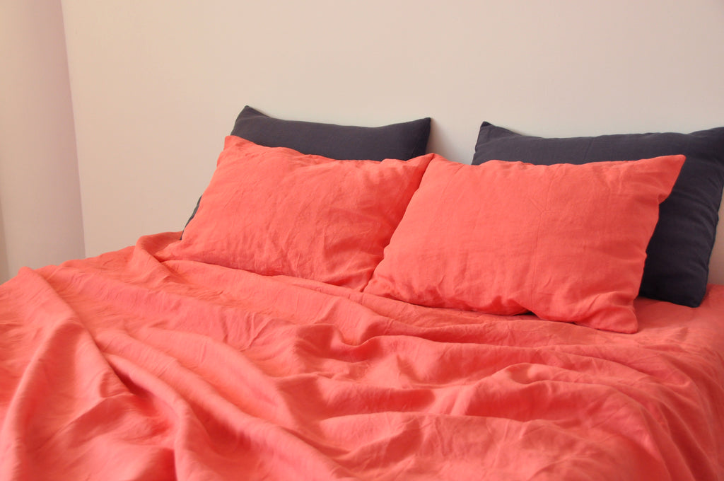 Coral fitted sheet