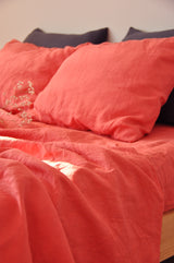 Coral fitted sheet