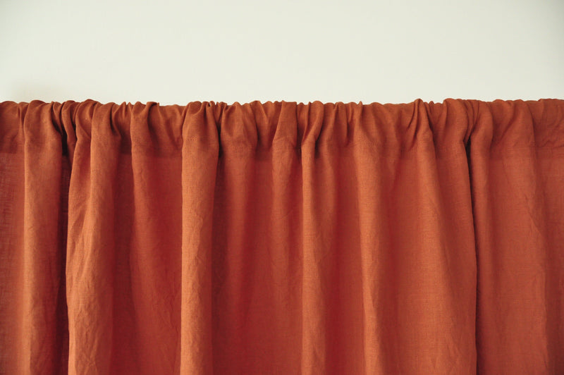 Peach linen curtains
