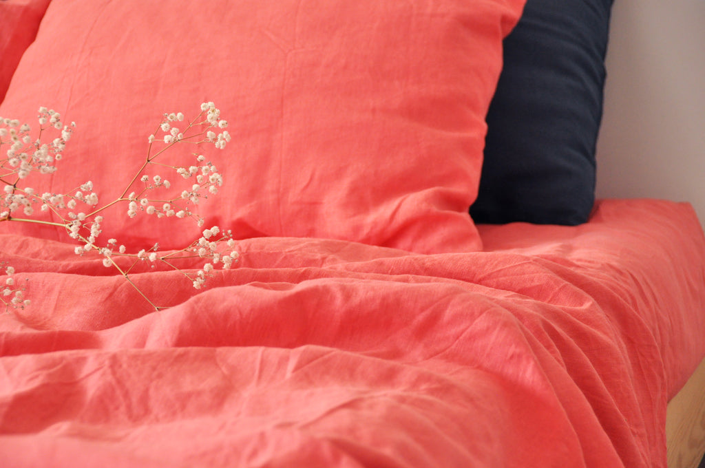 Coral fitted sheet