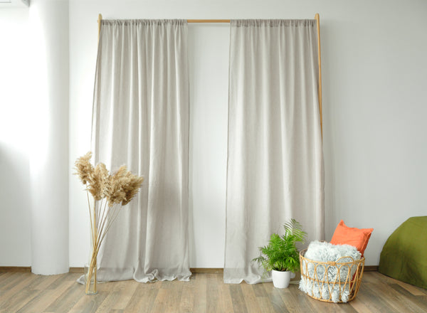 Undyed sheer linen curtains