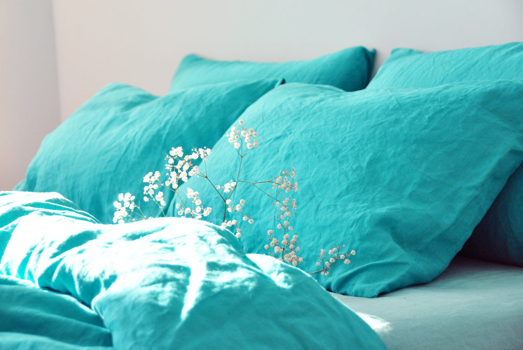 Housse de couette turquoise