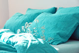 Taie d'oreiller turquoise