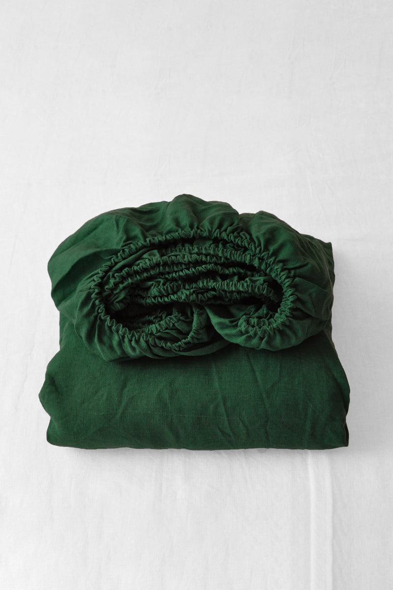 Forest green fitted sheet
