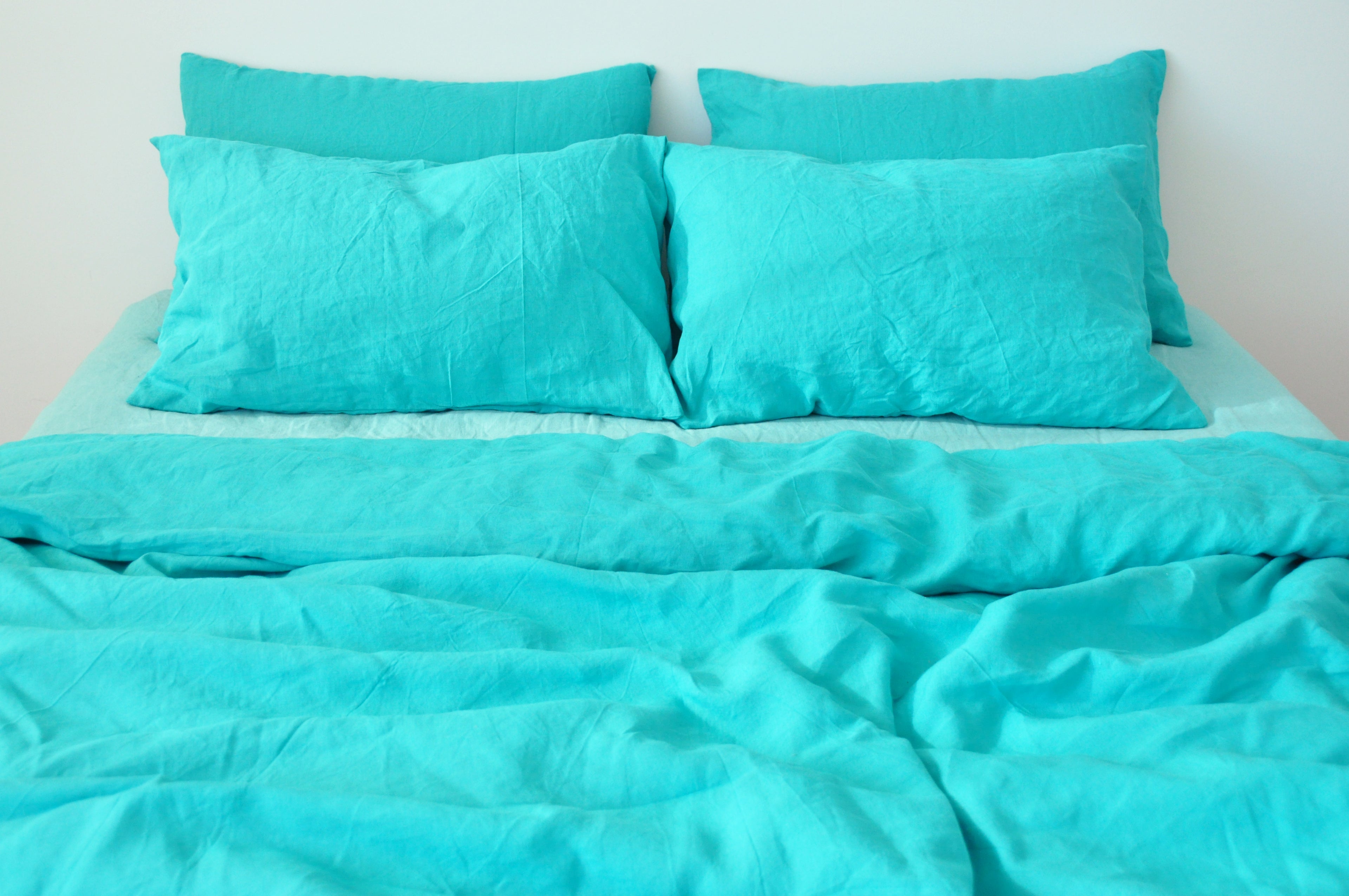 Taie d'oreiller turquoise