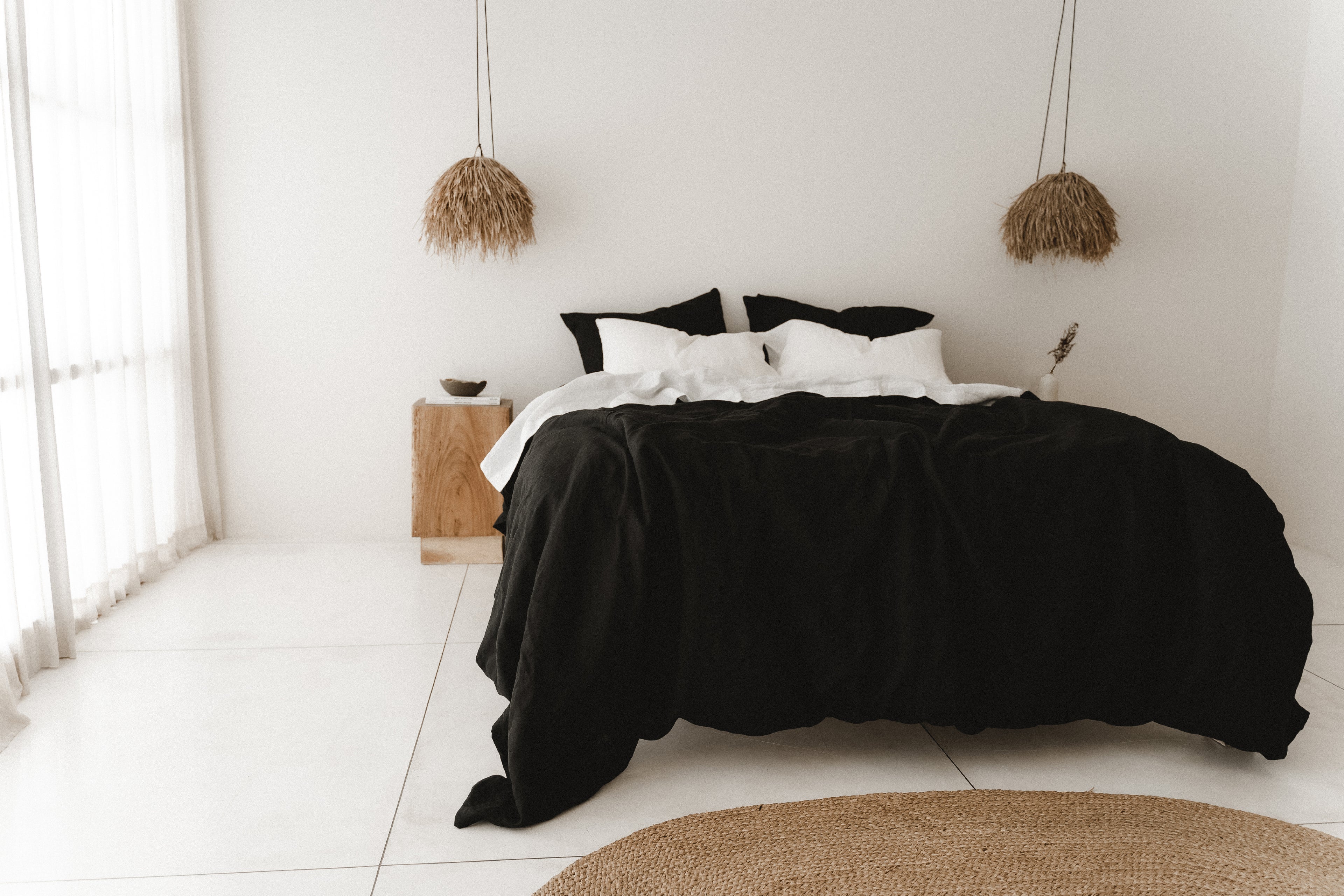 Black duvet cover