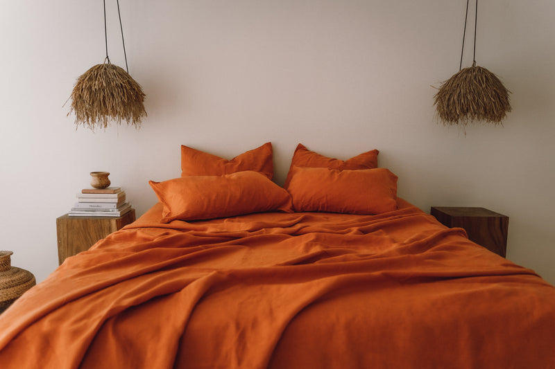 Burnt orange pillowcase