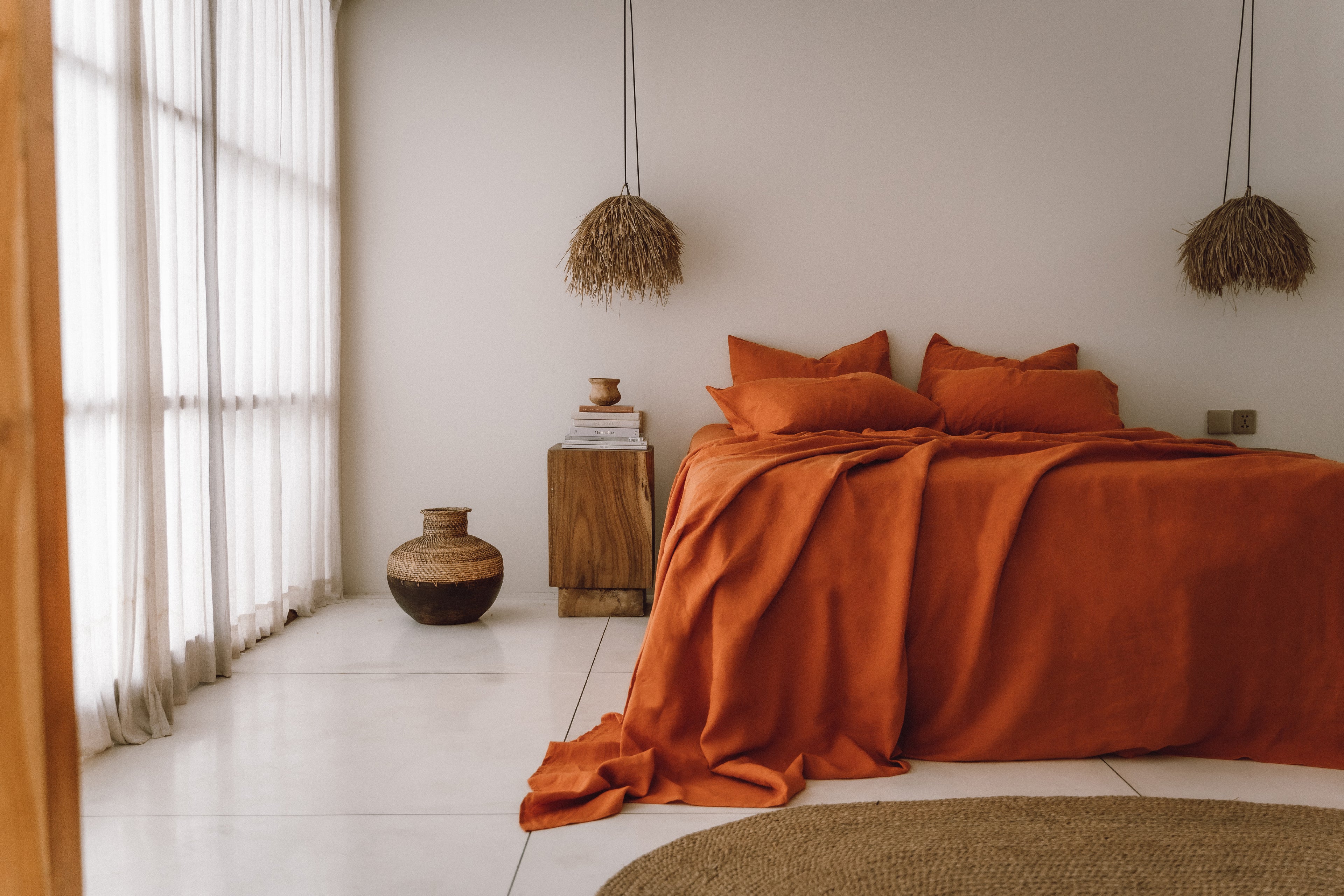 Drap-housse orange brûlé