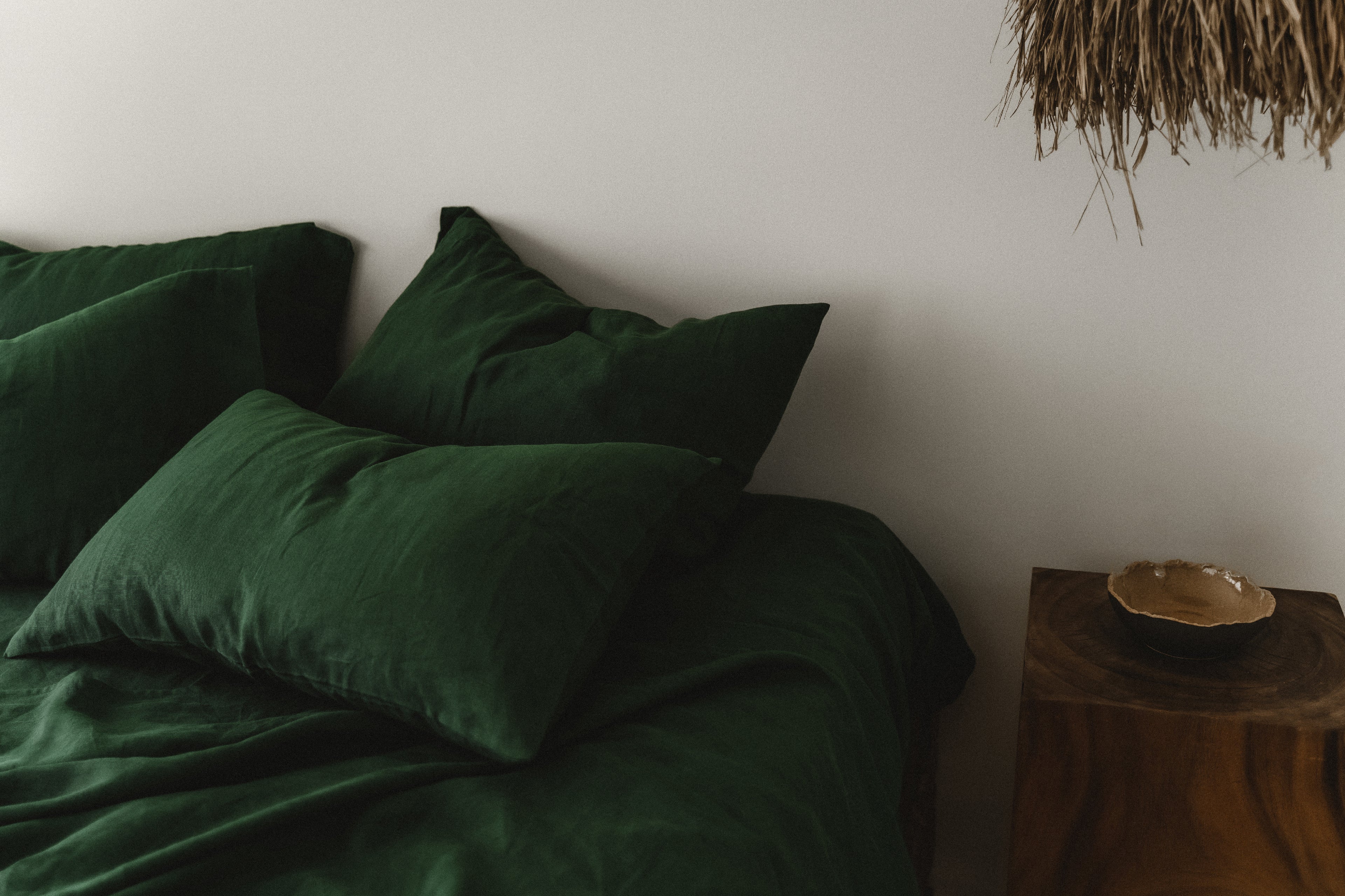 Parure de draps vert forêt