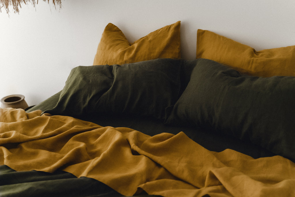 Housse de couette olive foncé