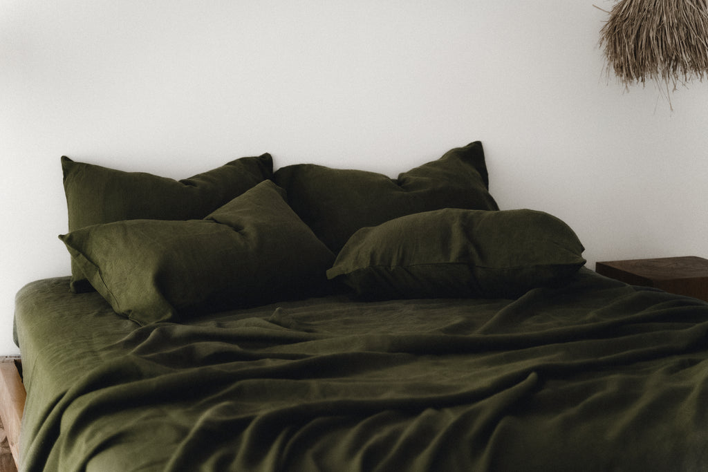 Ensemble de draps olive foncé