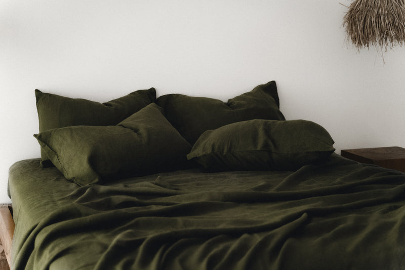 Dark olive sheet set