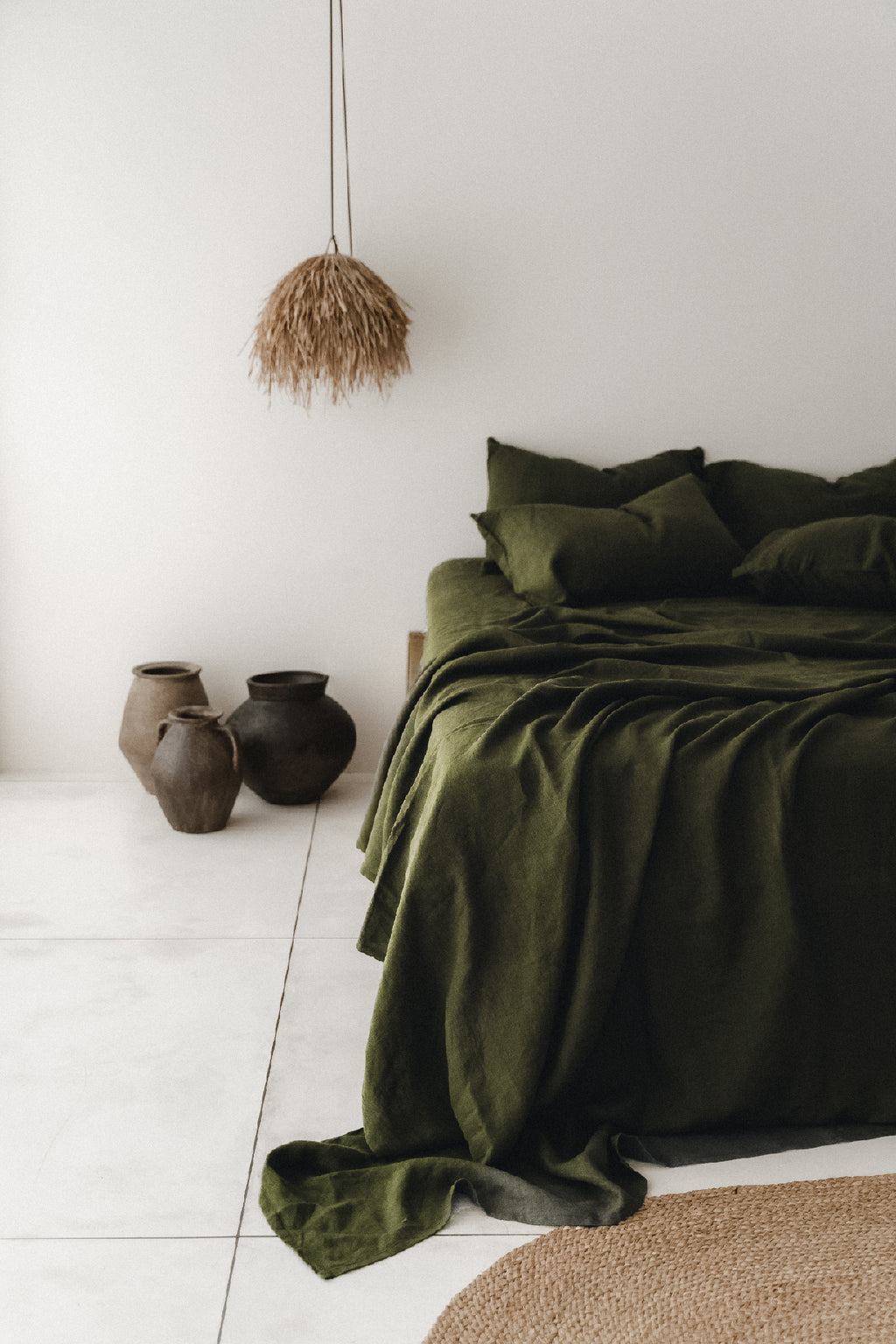 Taie d'oreiller olive foncé