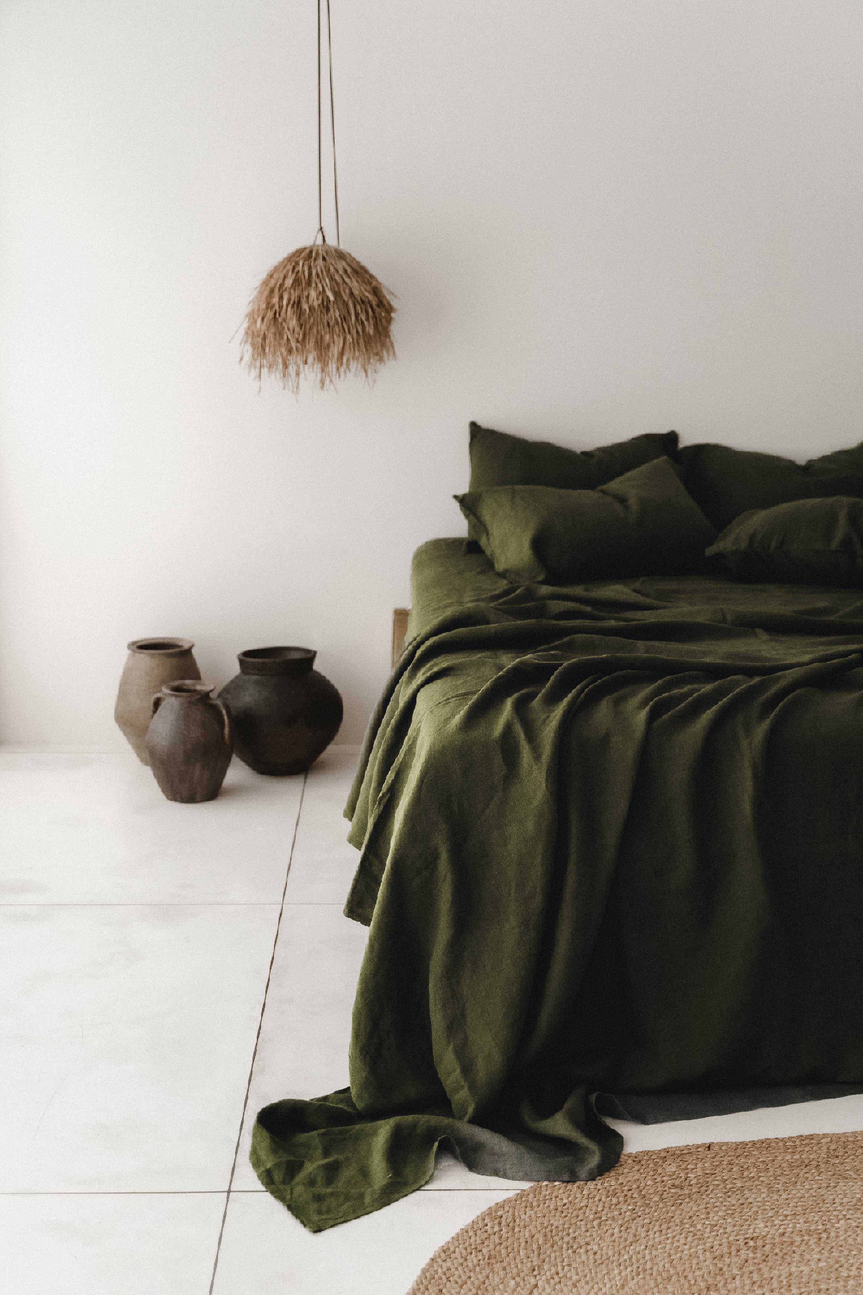 Taie d'oreiller olive foncé
