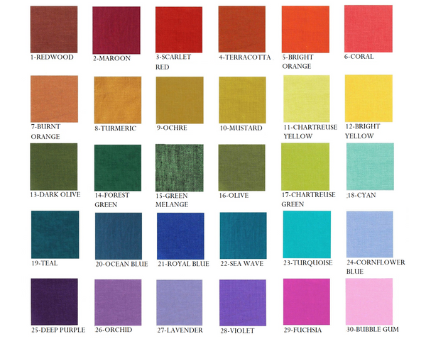 70 colors set of placemats