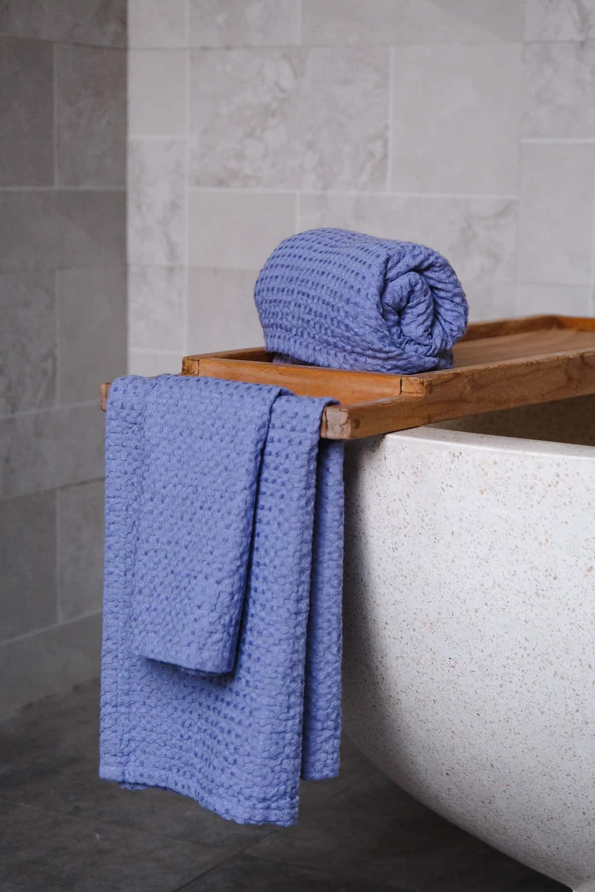 Serviette gaufrée à la lavande