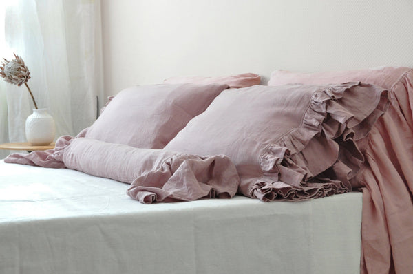 70 colors bolster pillowcase with ruffles - True Things
