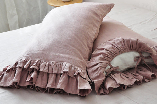 70 colors pillowcase with double ruffles on one side - True Things