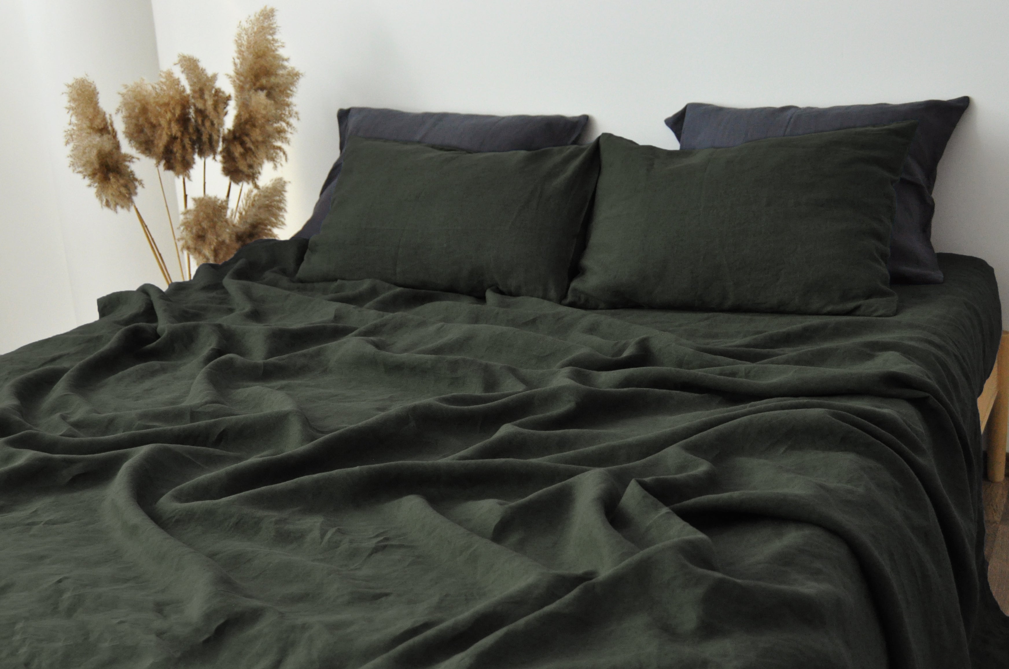 Parure de draps vert anthracite