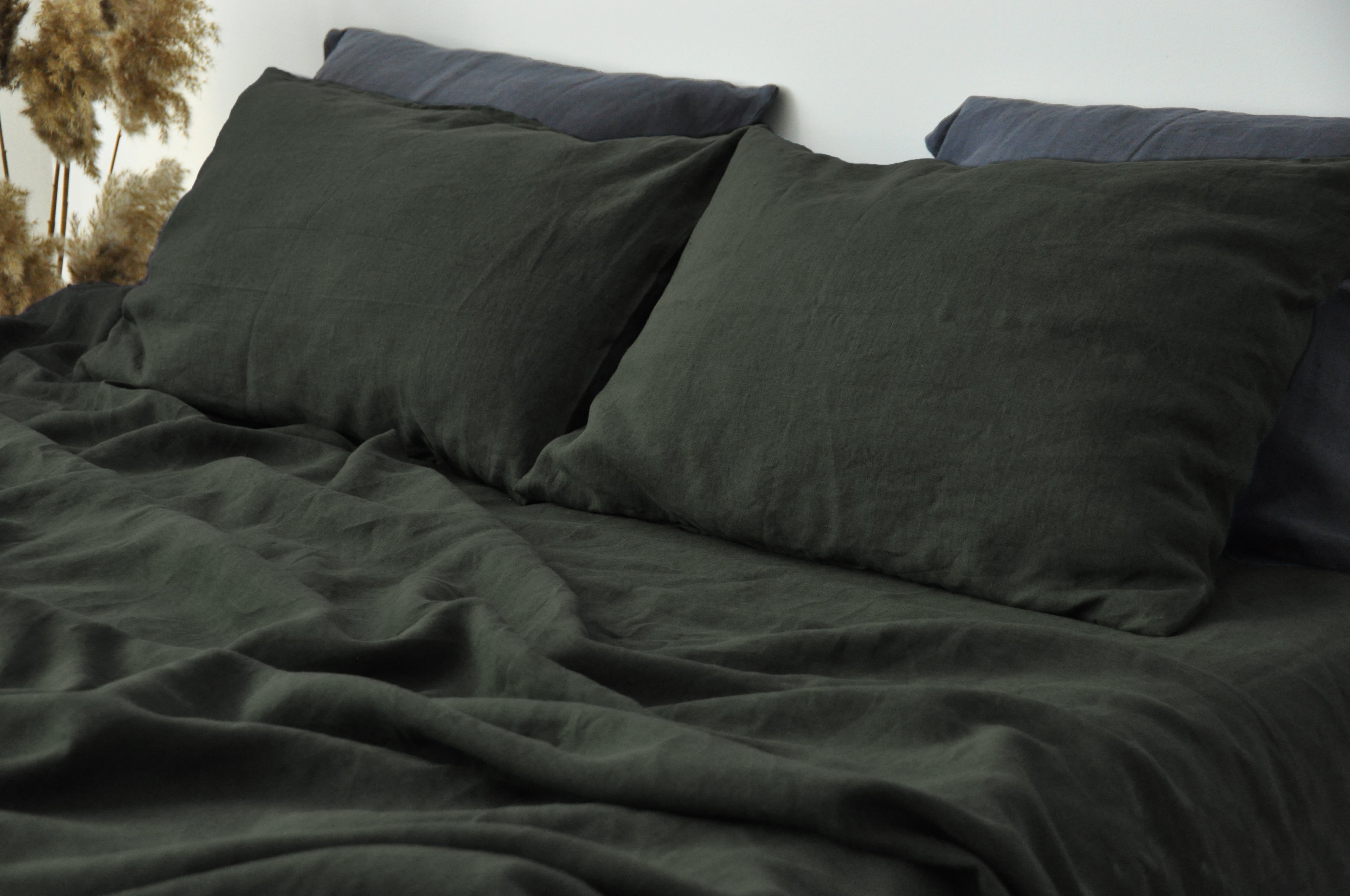Parure de draps vert anthracite