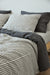 Double-sided charcoal and white&gray stripe duvet cover