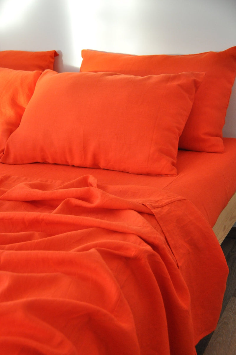 Bright orange flat sheet - True Things