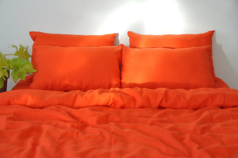 Bright orange pillowcase