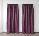 Burgundy linen curtains - True Things