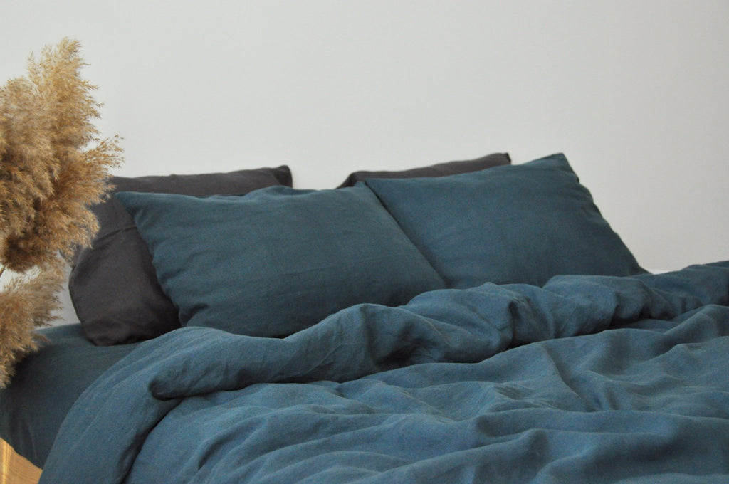 Charcoal teal duvet cover - True Things