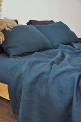 Charcoal teal flat sheet - True Things