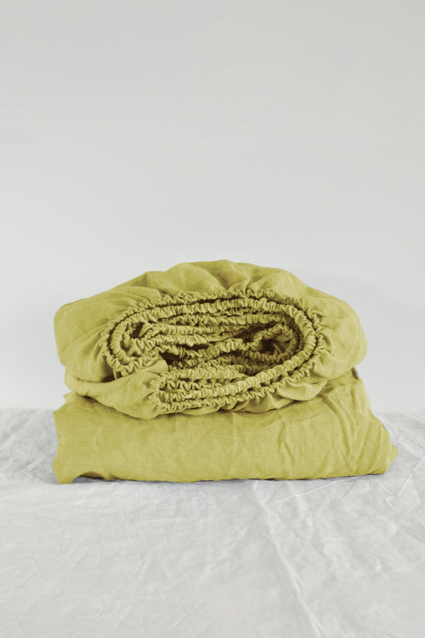Chartreuse yellow fitted sheet - True Things