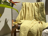 Chartreuse yellow waffle coverlet - True Things