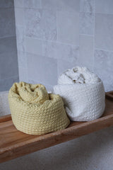 Chartreuse yellow waffle towel - True Things