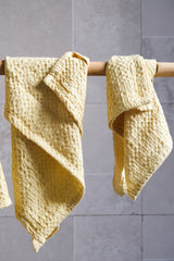 Chartreuse yellow waffle towel - True Things