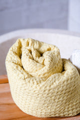 Chartreuse yellow waffle towel - True Things