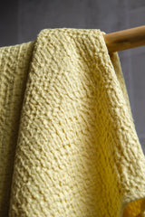 Chartreuse yellow waffle towel - True Things