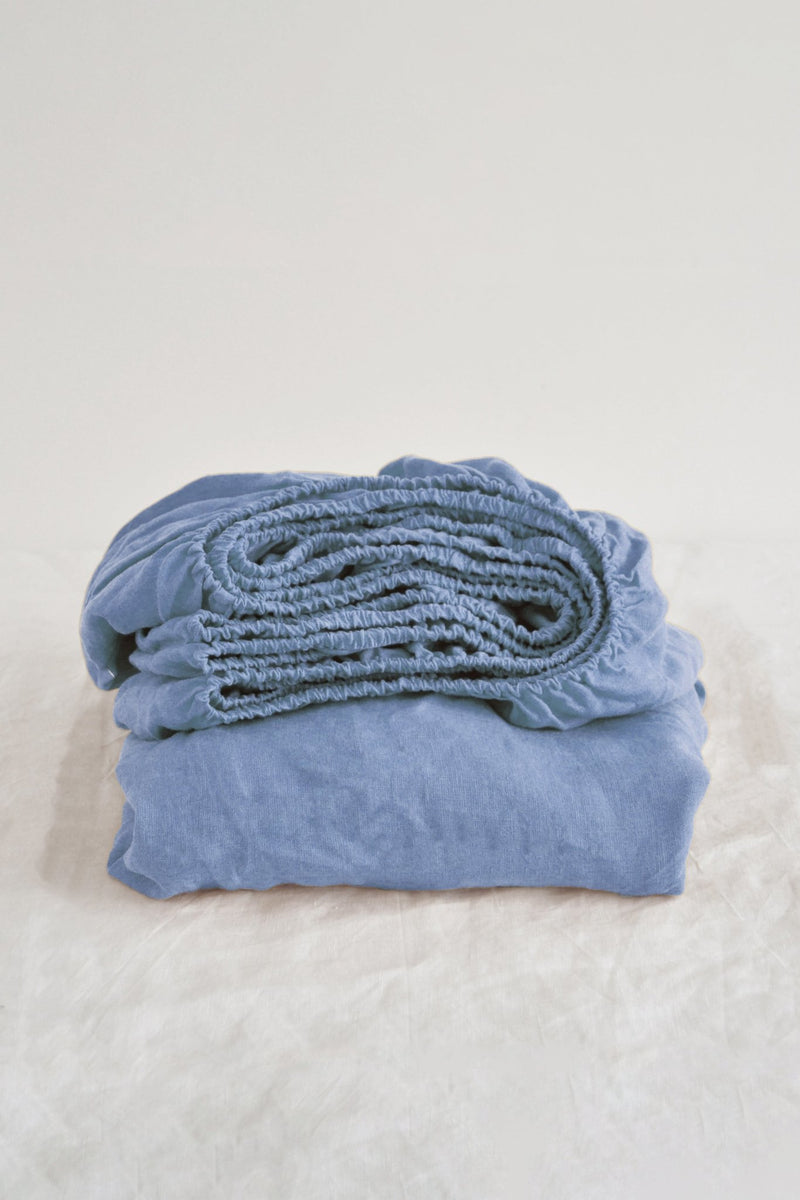 Cornflower blue fitted sheet - True Things