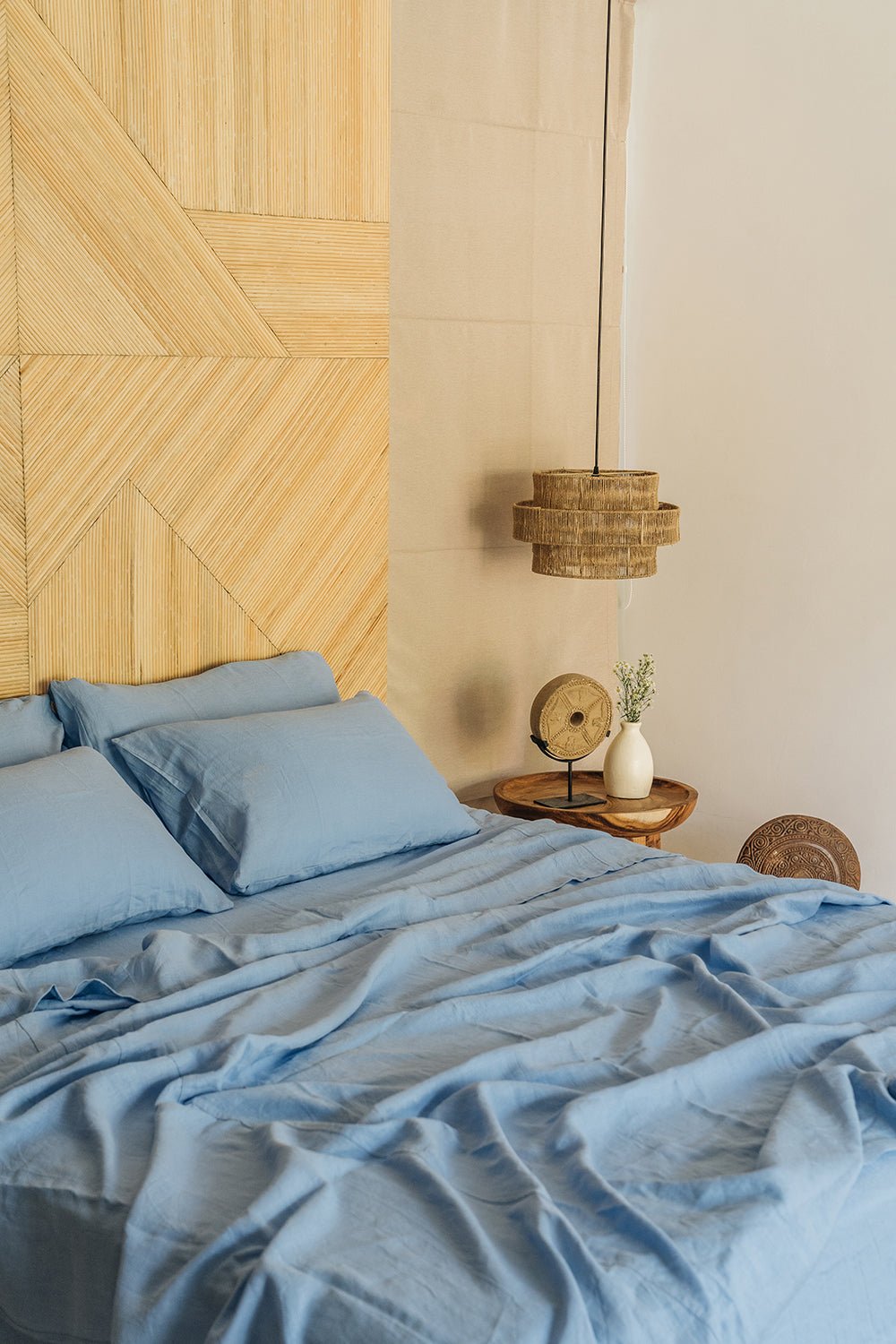 Cornflower blue flat sheet - True Things