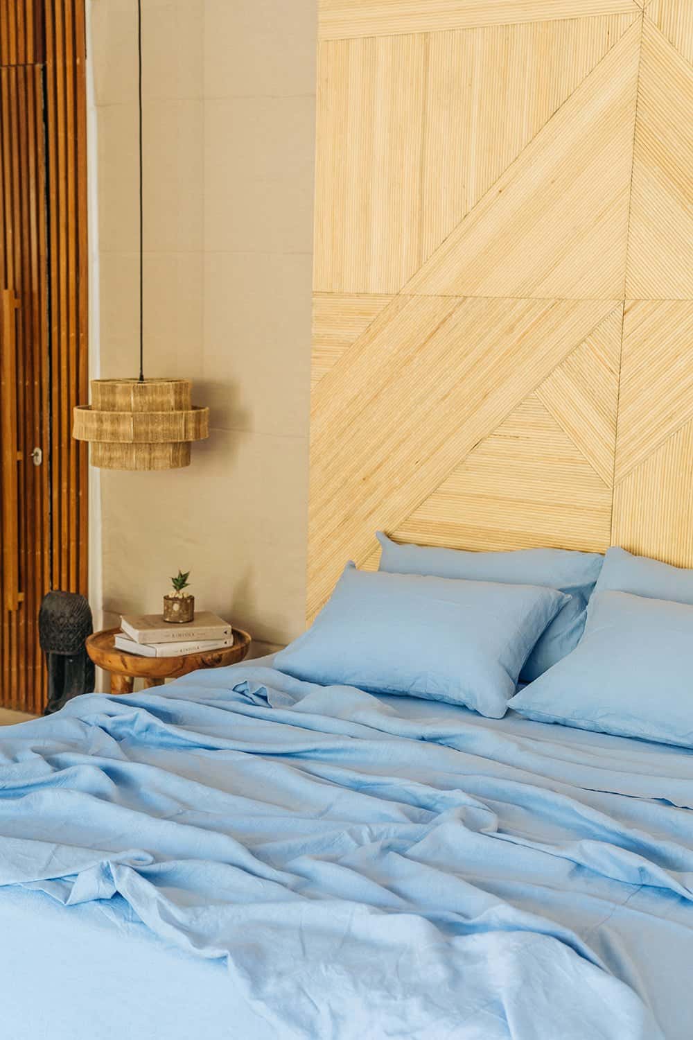 Cornflower blue flat sheet - True Things