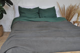 Dark gray waffle coverlet