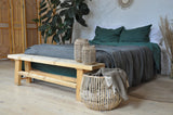 Dark gray waffle coverlet