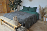 Dark gray waffle coverlet