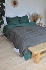 Dark gray waffle coverlet