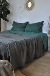 Dark gray waffle coverlet